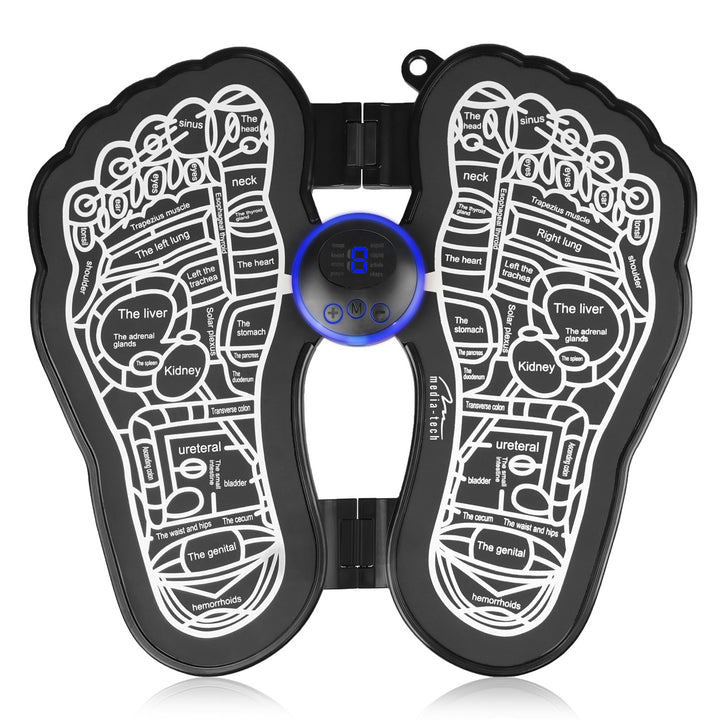 Media-Tech fotmassageapparat, massage med EMS-elektrostimulering, 8 lägen, 19 intensitetsnivåer, MT6527