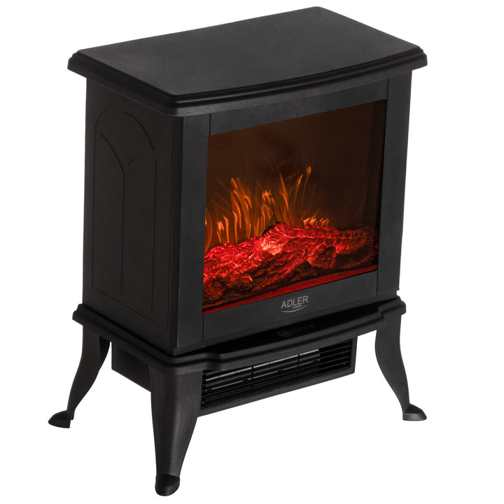 Adler elektrisk öppen spis, 2 värmenivåer, maxeffekt 1800W, termostat, 3D-lågeffekt, AD 7754