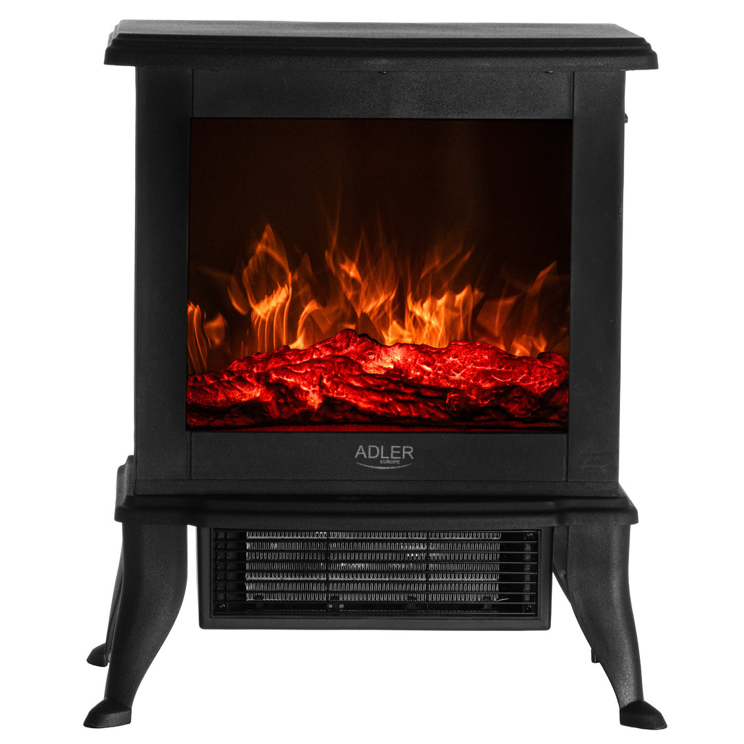 Adler elektrisk öppen spis, 2 värmenivåer, maxeffekt 1800W, termostat, 3D-lågeffekt, AD 7754