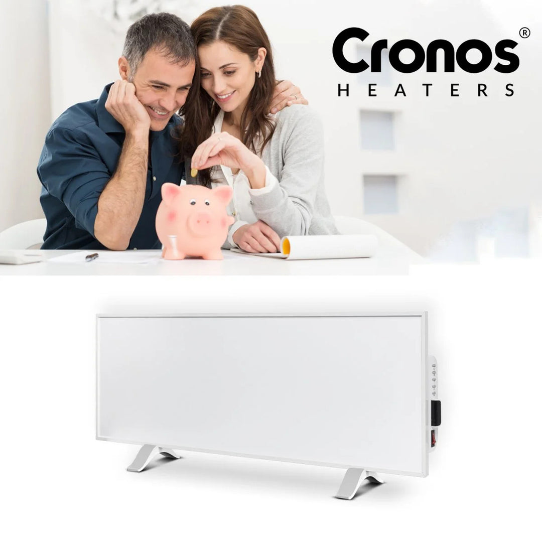 Cronos infravärmare, 330W, vit, allergivänlig, ultratunn, matt yta, värmer en yta upp till 12m2, Synthelith PRO CRP-330TWP Vit