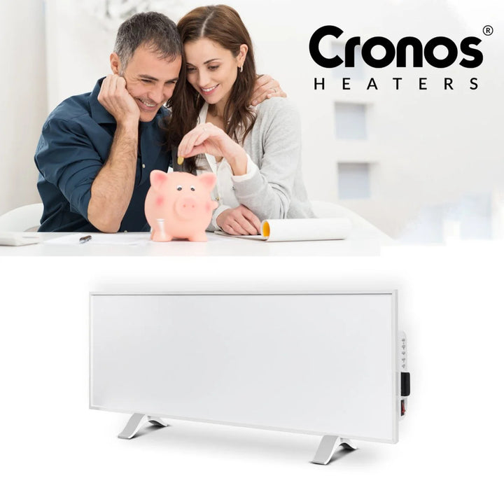 Cronos infravärmare, 330W, vit, allergivänlig, ultratunn, matt yta, värmer en yta upp till 12m2, Synthelith PRO CRP-330TWP Vit
