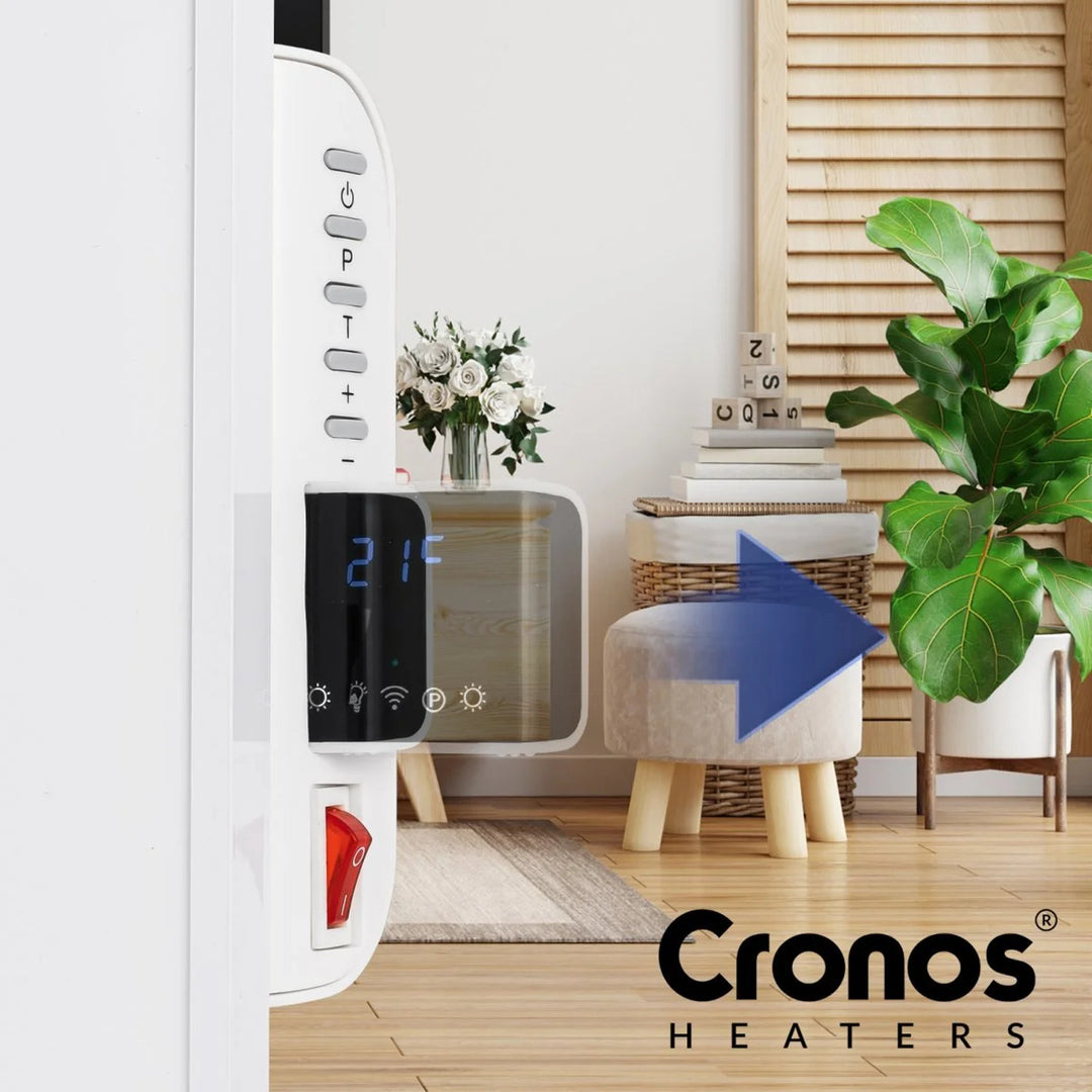 Cronos infravärmare, 330W, vit, allergivänlig, ultratunn, matt yta, värmer en yta upp till 12m2, Synthelith PRO CRP-330TWP Vit