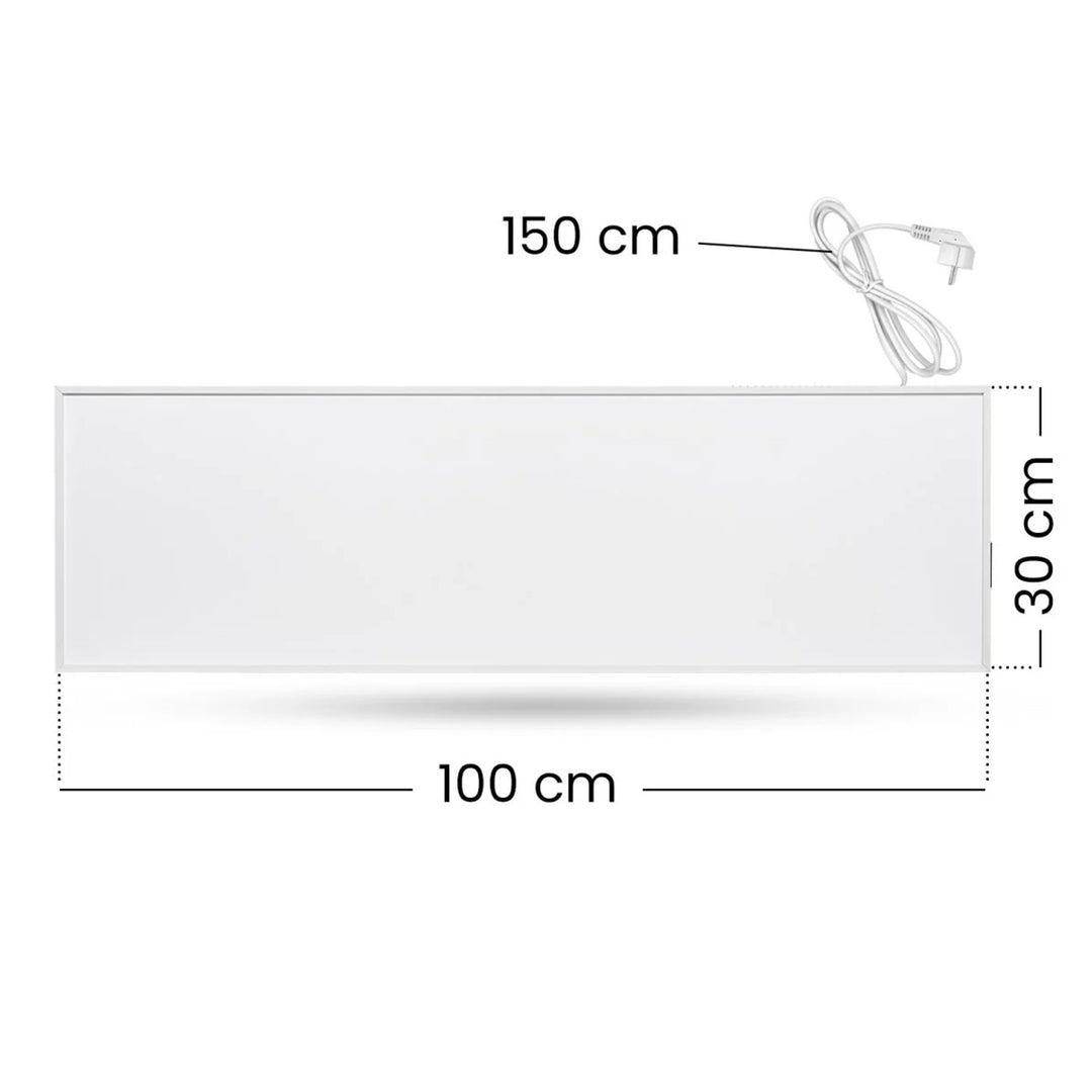Cronos infravärmare, 330W, vit, allergivänlig, ultratunn, matt yta, värmer en yta upp till 12m2, Synthelith PRO CRP-330TWP Vit