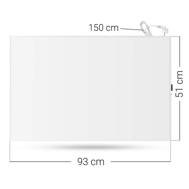 Cronos infravärmare, 500W, vit, allergivänlig, ultratunn, matt yta, värmer upp till 14m2, Synthelith PRO CRP-500TWP Vit