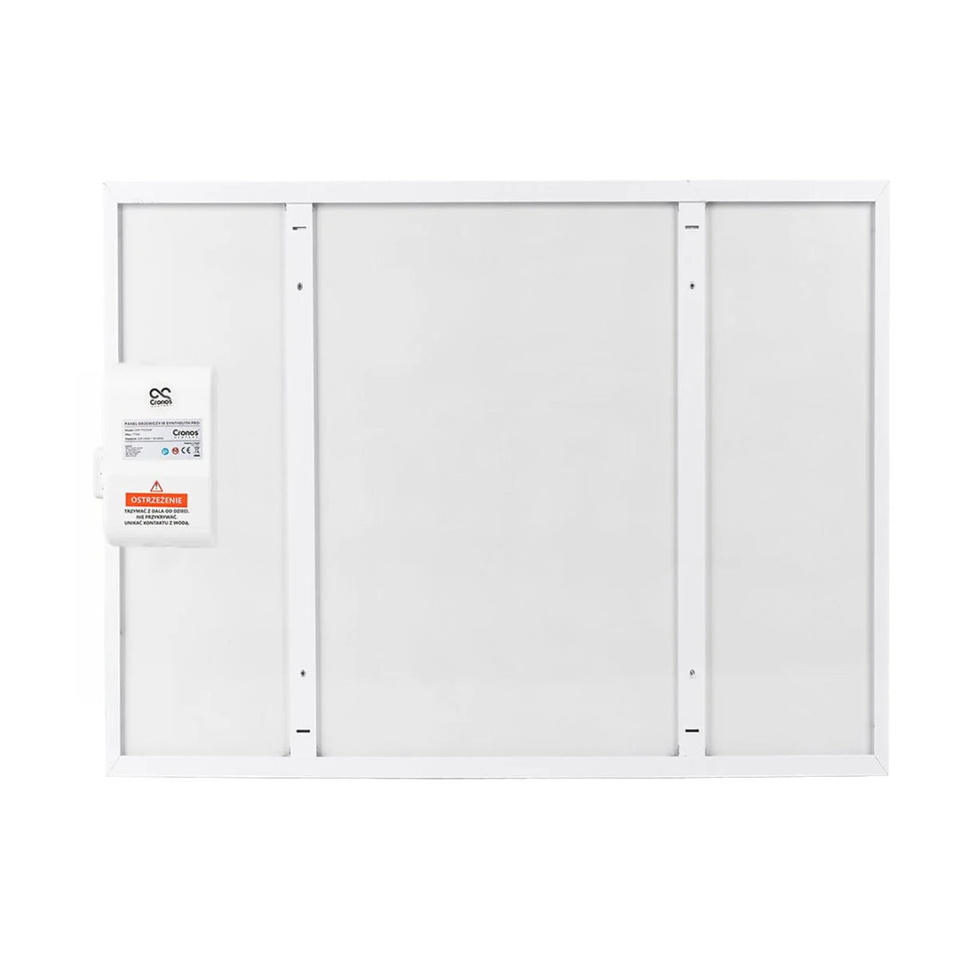 Cronos infravärmare, 500W, vit, allergivänlig, ultratunn, matt yta, värmer upp till 14m2, Synthelith PRO CRP-500TWP Vit