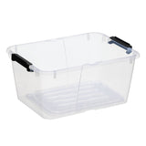 Plast Team Home Box Flex 15L behållare med dubbelt lock, vikbart lock, säkerhetsklämmor, transparent, 23010800