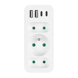 Strömuttag x3 + 4xUSB Maclean, 3-facks splitter, 2xUSB A, 2xUSB C PD 20W, 1x16A + 2x6A, MCE248 F/W, 2 st