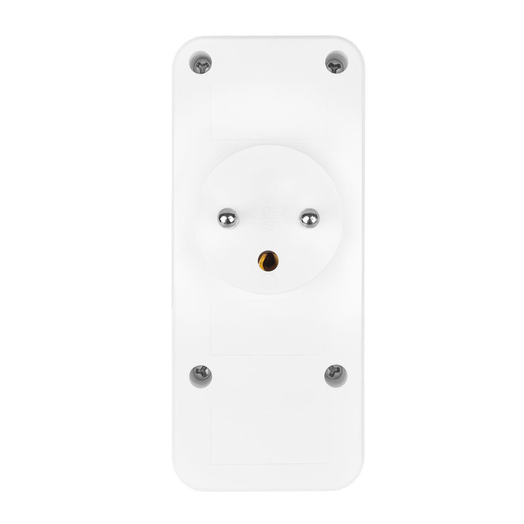Strömuttag x3 + 4xUSB Maclean, 3-facks splitter, 2xUSB A, 2xUSB C PD 20W, 1x16A + 2x6A, MCE248 F/W, 2 st