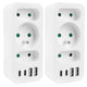 Strömuttag x3 + 4xUSB Maclean, 3-facks splitter, 2xUSB A, 2xUSB C PD 20W, 1x16A + 2x6A, MCE248 F/W, 2 st