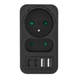 Maclean strömuttag x2 + 4xUSB, splitter med 2 uttag, 2xUSB A, 2xUSB C PD 20W, 1x16A + 1x6A, MCE249 F/B, 2 st