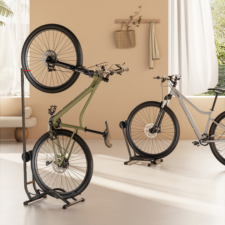 Maclean cykelställ, fristående, horisontellt/vertikalt, för förvaring, stål, max. belastning 35 kg, MC-170