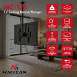 Takfäste för TV från Maclean, max. belastning 50 kg, 37–75 tum, max. VESA 400x400, MC-175