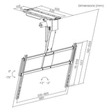 Maclean elektrisk TV-fäste för takmontering, kompatibel med Tuya, max. VESA 800x400, för TV-apparater på 43–86 tum, max. 55 kg, MC-176 T