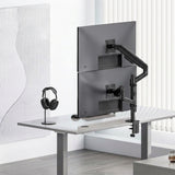 Ergo Office-fäste/hängare för 2 bildskärmar, gasfjäder, 17–32 tum, 1–10 kg, matt svart, ER-692 B