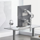 Ergo Office-fäste/hängare för 2 bildskärmar, gasfjäder, 17–32 tum, 1–10 kg, matt vit, ER-692 W