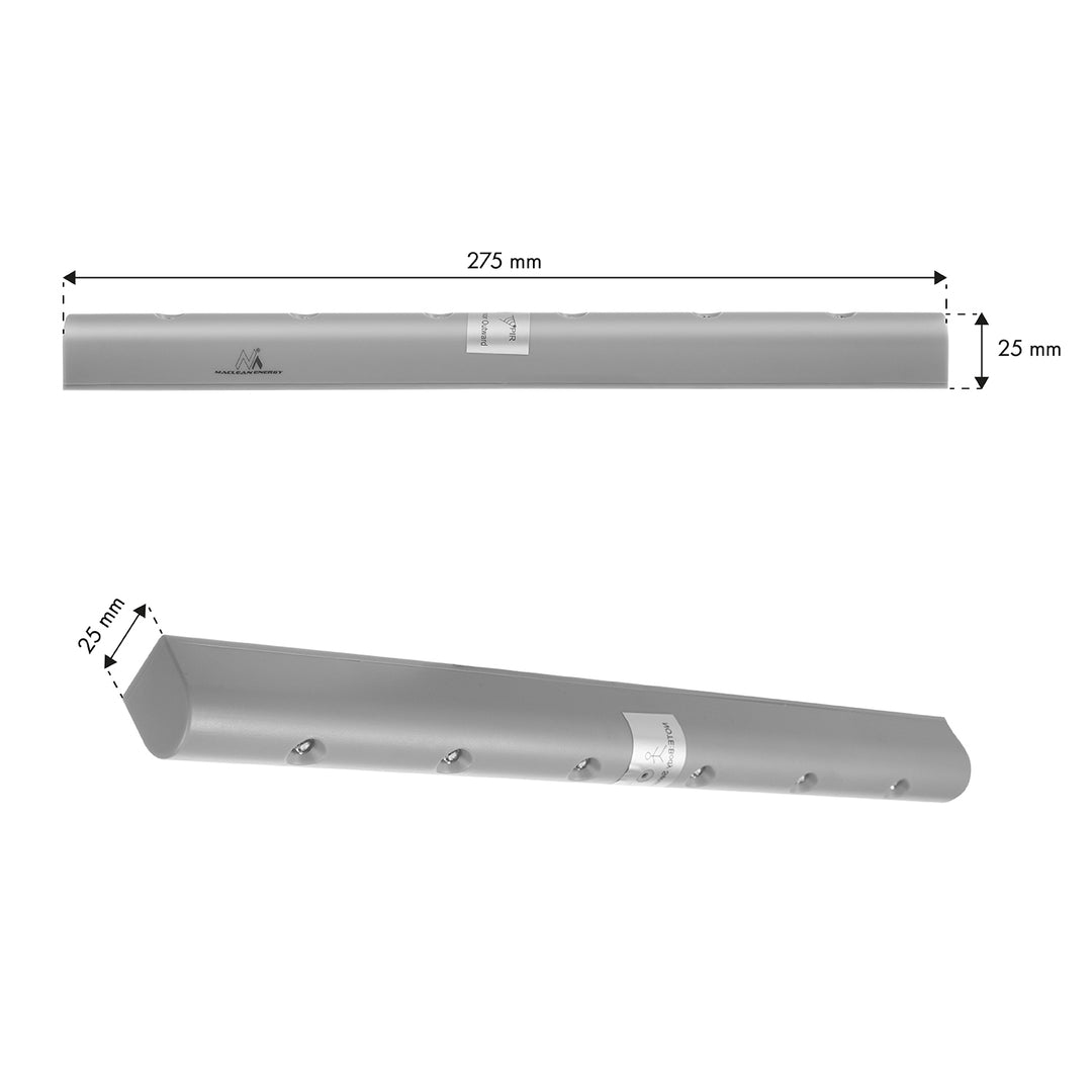 Maclean 6LED kökslampa under skåp, avlång, med rörelsesensor, 5xAA, MCE123 + 5x AAA alkaliskt batteri Varta Industrial