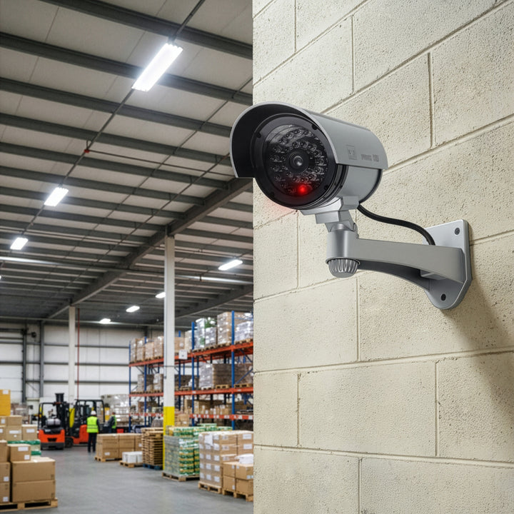 Dummy-kamera med blinkande LED IR1100 S IR extern + 2x Varta Industrial AA-batterier