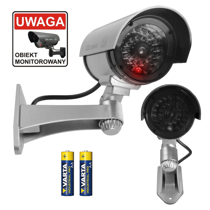 Dummy-kamera med blinkande LED IR1100 S IR extern + 2x Varta Industrial AA-batterier