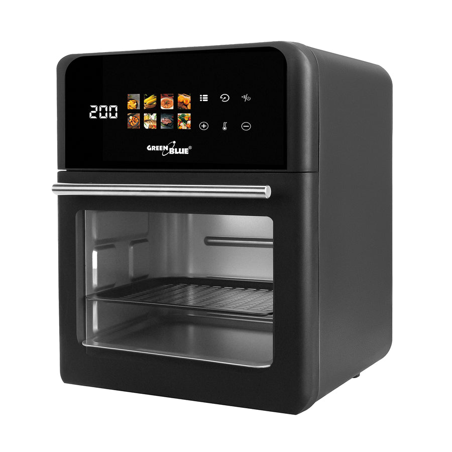 GreenBlue AIR FRYER fettfri fritös, kraftfull 1800 W, 10 liters kapacitet, 8 program, tillbehör, timer, GB950