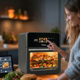 GreenBlue AIR FRYER fettfri fritös, kraftfull 1800 W, 10 liters kapacitet, 8 program, tillbehör, timer, GB950