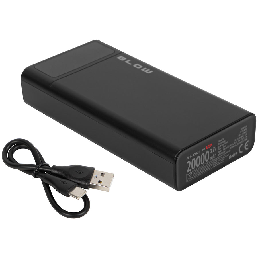 Powerbank 20 000 mAh PB20E Quick Charge 30 Power Delivery 20 W svart Blow