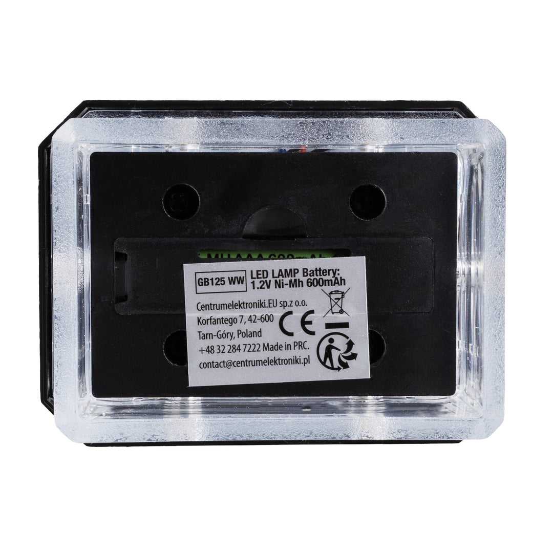GreenBlue solcellsdriven LED-stolplampa, 60x40 mm, kuplock, 3200 K, GB125 WW