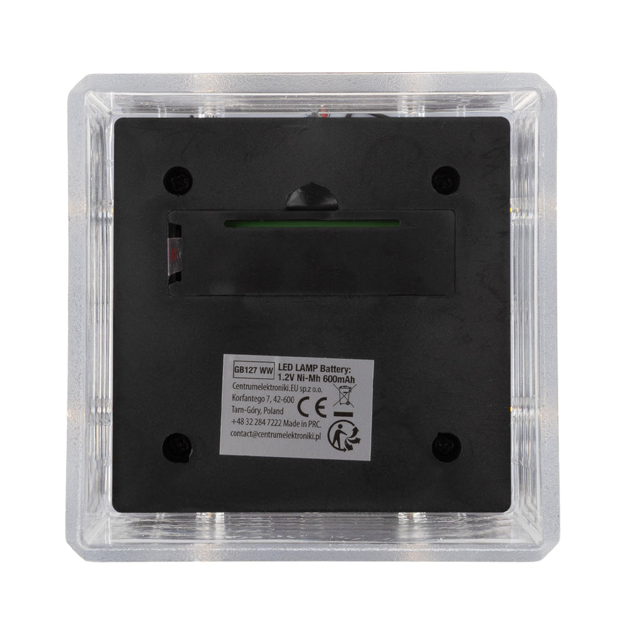 GreenBlue solcellsdriven LED-stolplampa, 100x100 mm, kuplock, 3200 K, GB128 WW