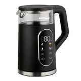 GreenBlue trådlös vattenkokare, volym 1,7 l, vattenbehållare i glas, tydlig display, temperaturval, 2200 W, GB670 B