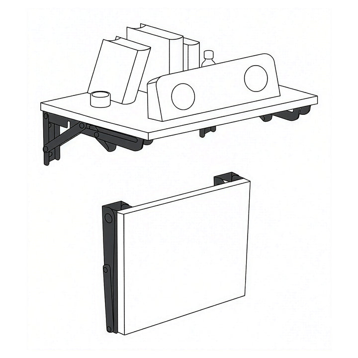 Fällbar fäste för vägghylla Maclean, min. 250 mm, max. 500 mm, max. 50 kg, 2 st., MC-194