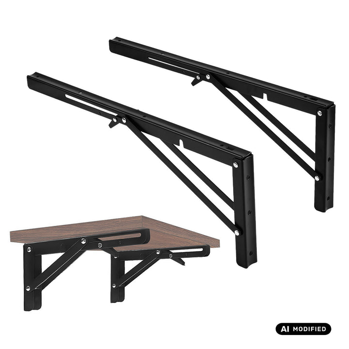 Fällbart fäste för vägghylla Maclean, min. 350 mm, max. 700 mm, max. 50 kg, 2 st., MC-196