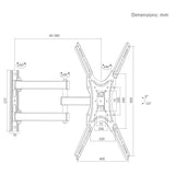 TV-fäste/hängare Maclean, max VESA 400x400, 32–55 tum, upp till 25 kg, svart, lutningsjustering 0°–-15° och vridning +90°–-90°, MC-190