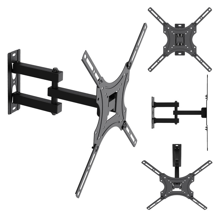 TV-fäste/hängare Maclean, max VESA 400x400, 32–55 tum, upp till 25 kg, svart, lutningsjustering 0°–-15° och vridning +90°–-90°, MC-190