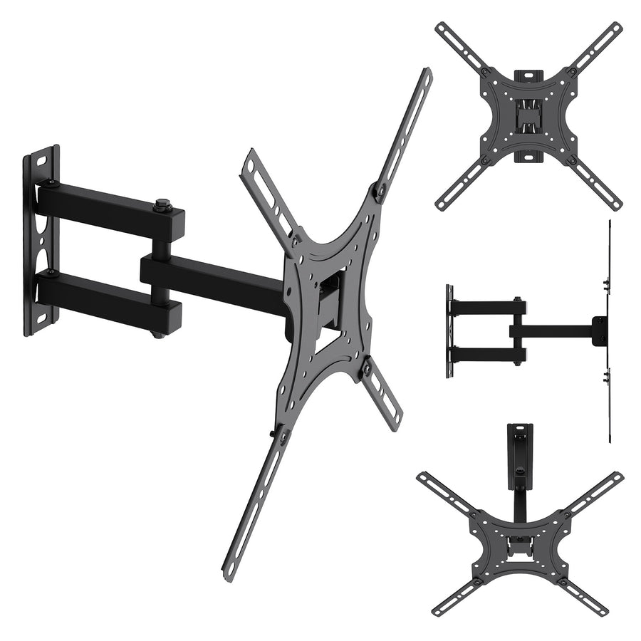 TV-fäste/hängare Maclean, max VESA 400x400, 32–55 tum, upp till 25 kg, svart, lutningsjustering 0°–-15° och vridning +90°–-90°, MC-190