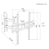 TV-fäste/hängare Maclean, max VESA 400x400, 32–55 tum, upp till 30 kg, svart, lutningsjustering +2°–-10° och vridning +90°–-90°, MC-191