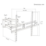 TV-fäste/hängare Maclean, max VESA 400x400, 32–70 tum, upp till 40 kg, svart, lutningsjustering +12°–-12° och vridning +60°–-60°, MC-192