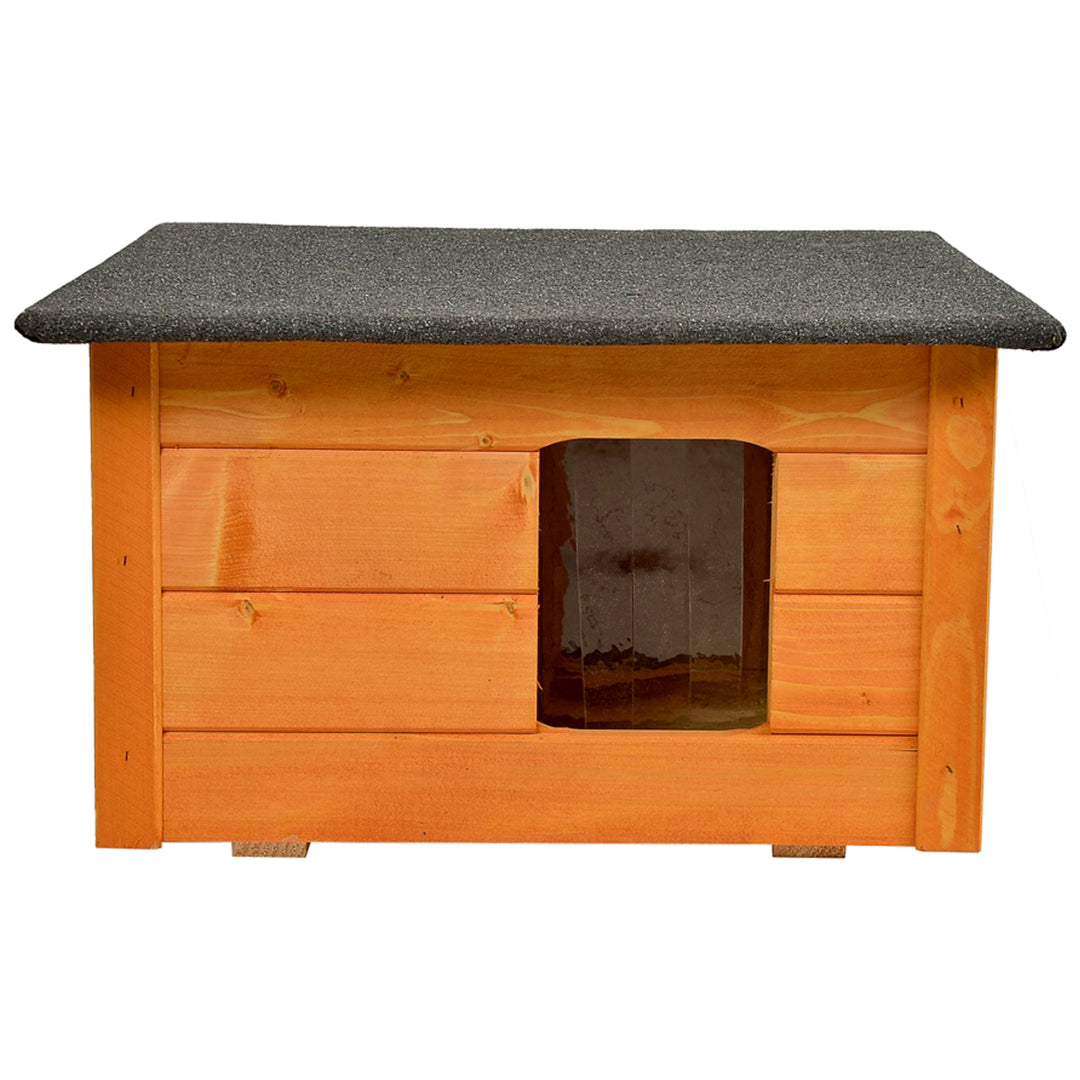 Kennel för hundar, katter Woodok, isolerad, granträ + hundbädd