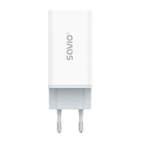 Savio nätladdare, 1x USB-A, 2x USB-C, GaN, 65W, vit, SAVLA-07