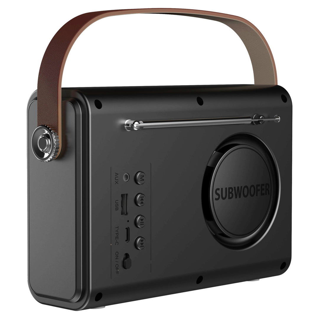 Savio portabel FM-radio, batteridriven, Bluetooth, AUX, SAVRS-01