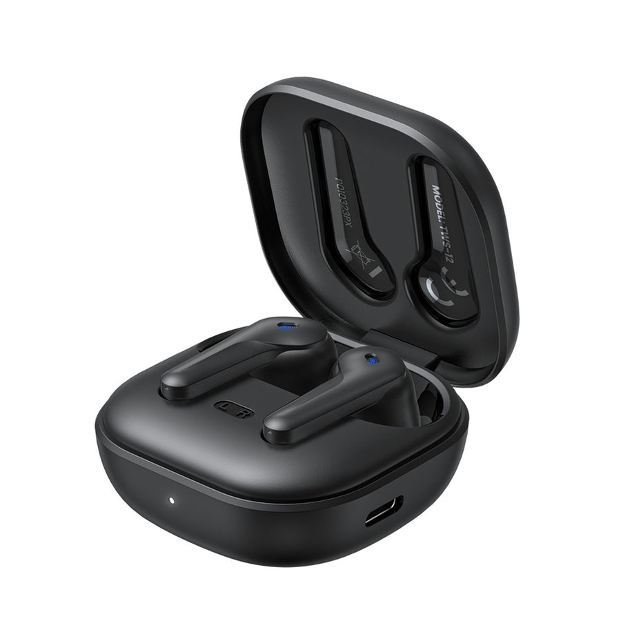 Savio trådlösa hörlurar, Bluetooth 5.3, ANC, USB-C, svart