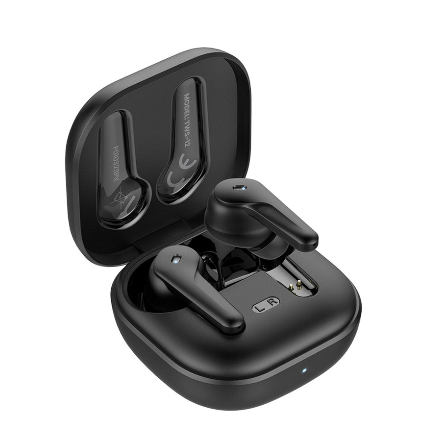 Savio trådlösa hörlurar, Bluetooth 5.3, ANC, USB-C, svart