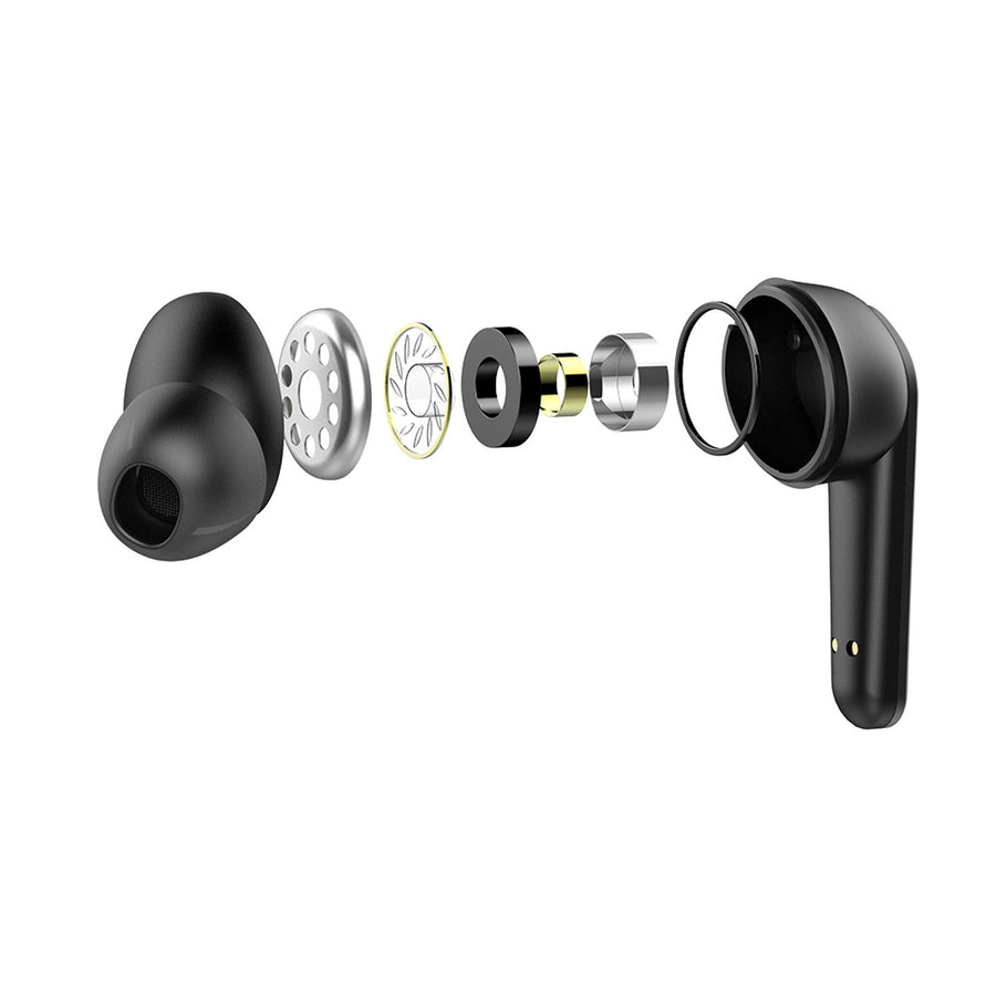 Savio trådlösa hörlurar, Bluetooth 5.3, ANC, USB-C, svart