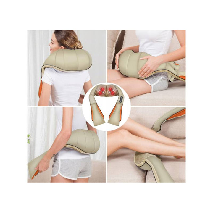 LTC Shiatsu 6D axelmassageapparat, 3 hastigheter, 5V, 24W, värmefunktion, LED-bakgrundsbelysning, halkfria remmar