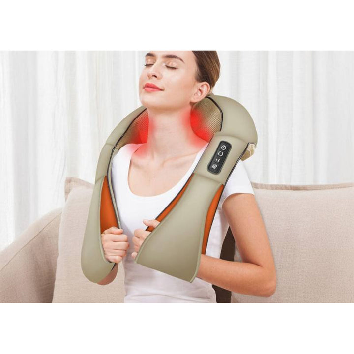 LTC Shiatsu 6D axelmassageapparat, 3 hastigheter, 5V, 24W, värmefunktion, LED-bakgrundsbelysning, halkfria remmar