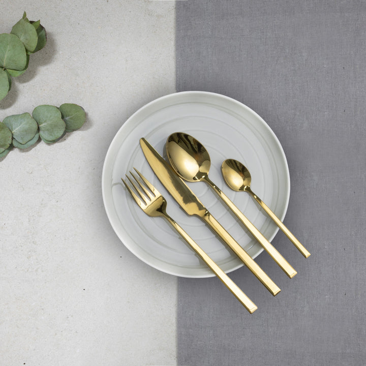 Bestickset för 6 personer Como Gold 24-delars presentask AMBITION