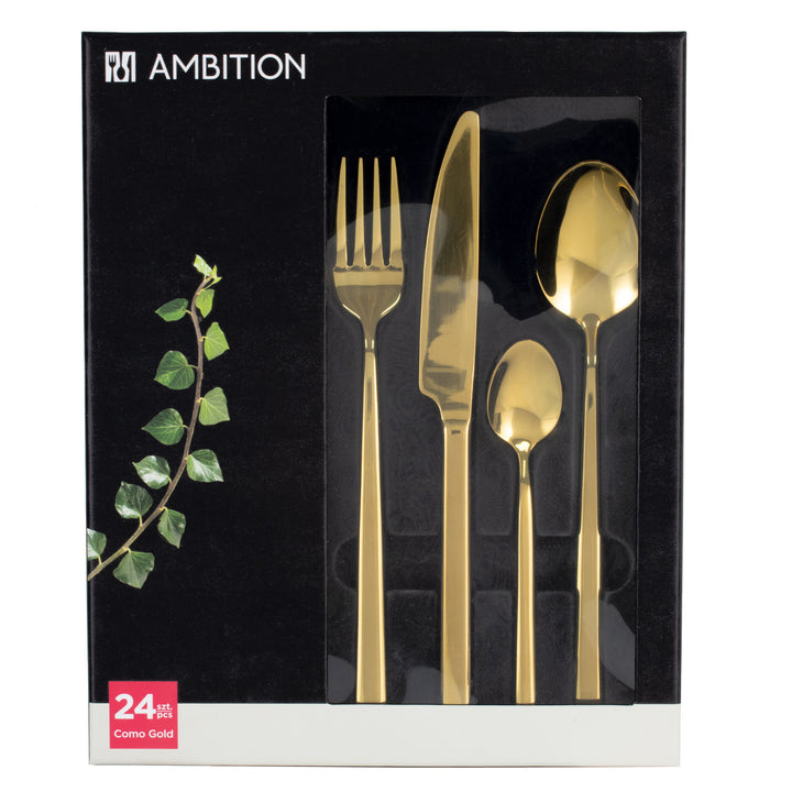 Bestickset för 6 personer Como Gold 24-delars presentask AMBITION