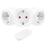 GreenBlue fjärrstyrda eluttag, 3 st, programmerbara, räckvidd upp till 30 m, 220–240 V AC, 50/60 Hz, 16 A, 433 MHz, GB313 F