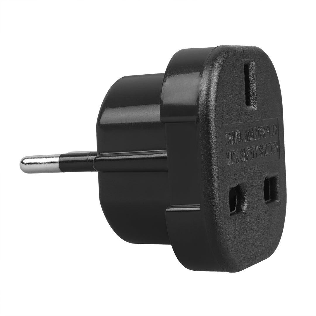 Maclean UK-kontakt till EU-kontaktadapter, svart, MCE72, 2 st
