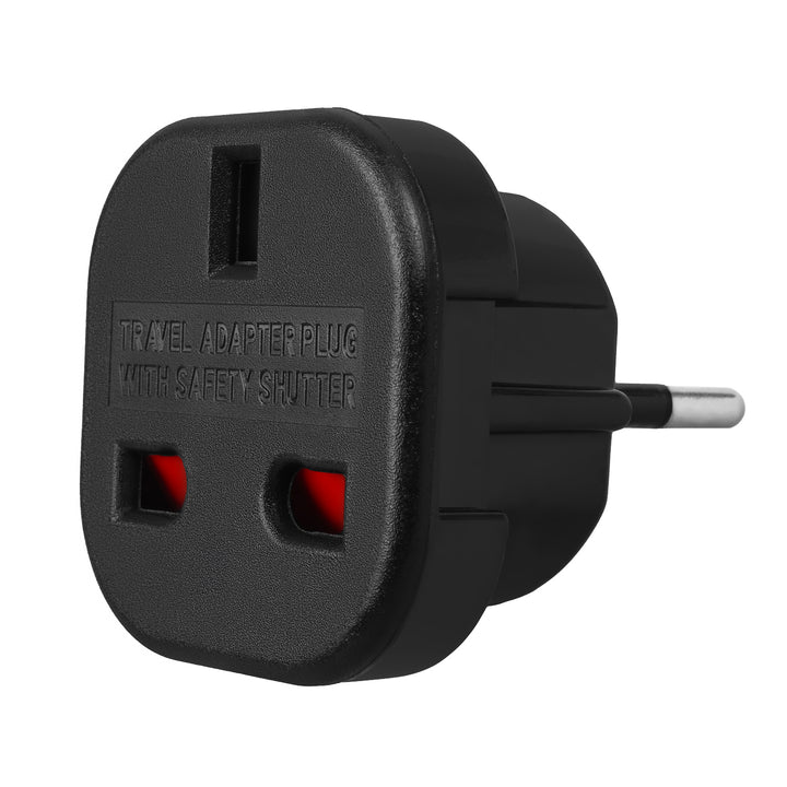 Maclean UK-kontakt till EU-kontaktadapter, svart, MCE72, 2 st