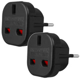 Maclean UK-kontakt till EU-kontaktadapter, svart, MCE72, 2 st