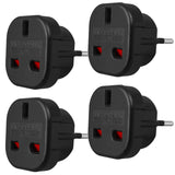 Maclean UK-uttag till EU-kontaktadapter, svart, MCE72, 4 st